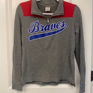 PINK VS quarter zip Braves jacket